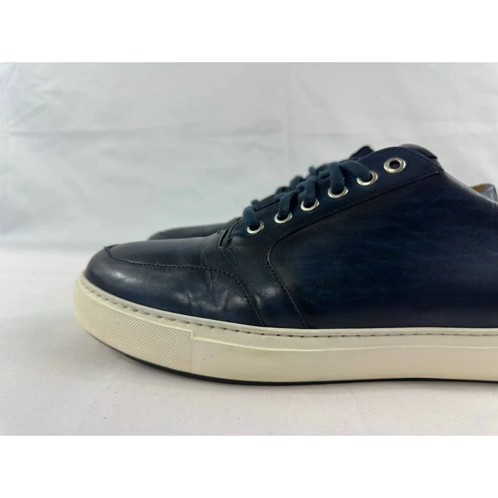 MAGNANNI Costa Low Sneakers Navy Blue Leather Men's Shoes Size 10.5